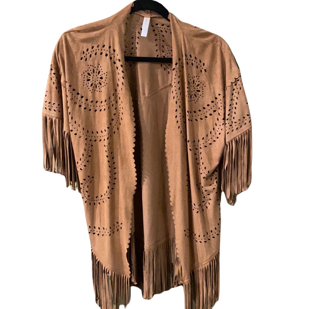 Xhilaration Faux Suede Fringe Kimono size XS/S